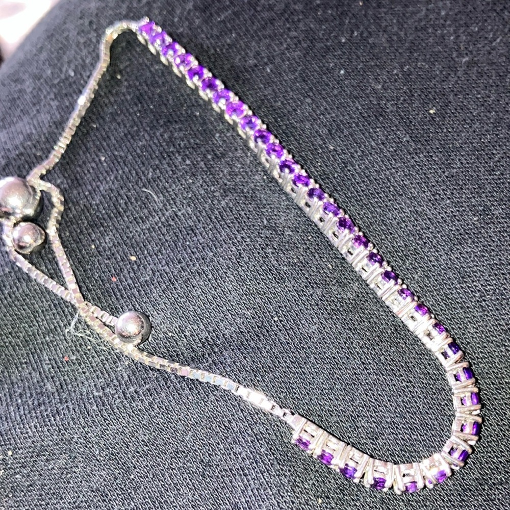 Elegant Silver and Purple Bracelet